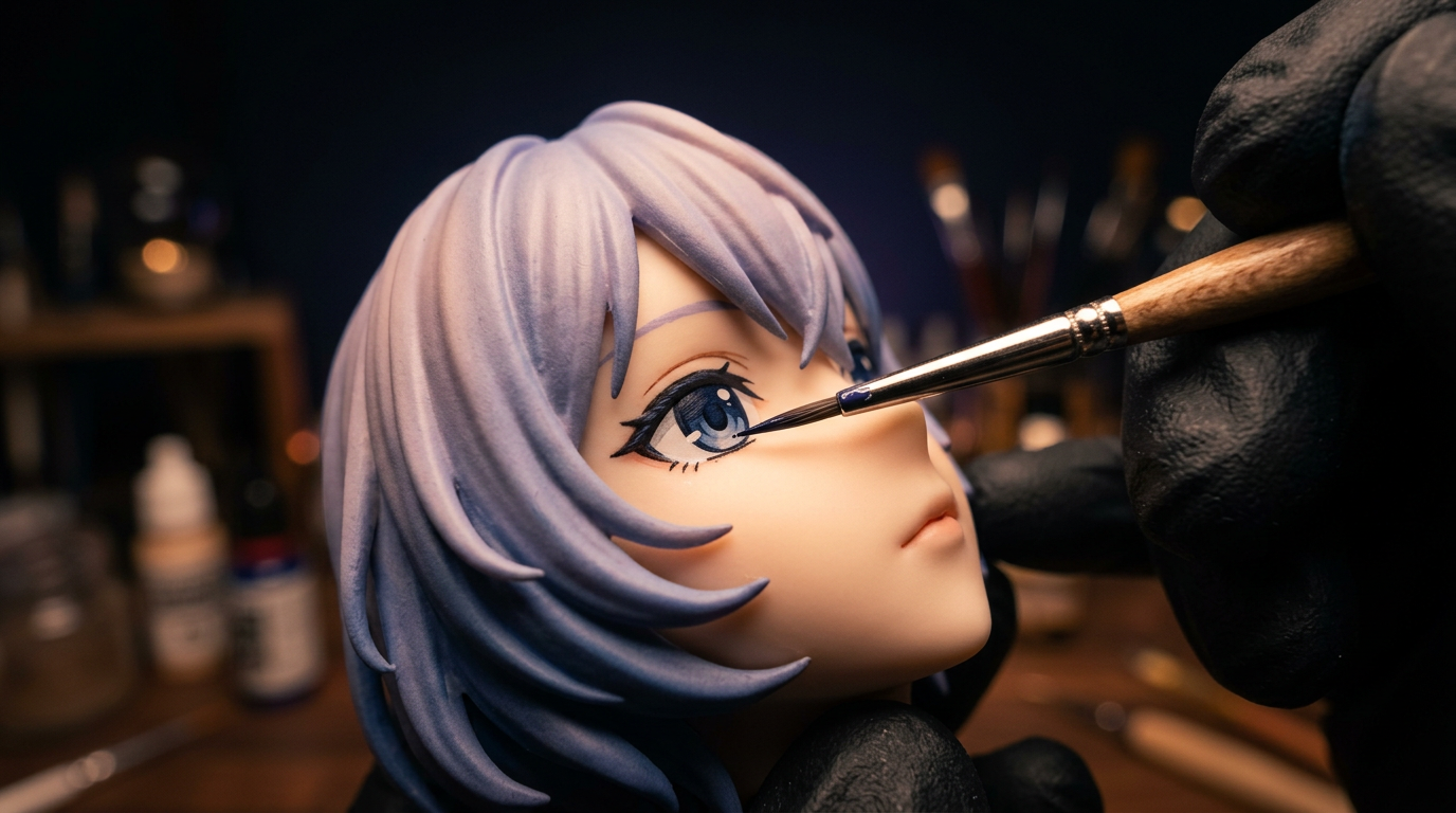 Détail de peinture sur une figurine Megahouse